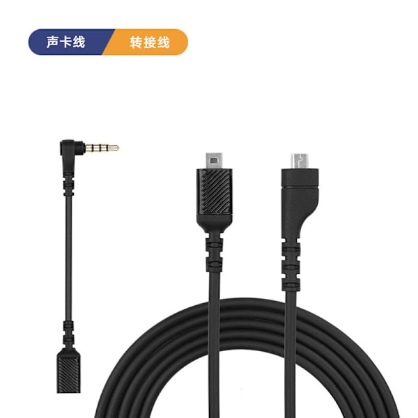Anvendelig til Arctis SteelSeries ICE 3/5/7 Headset Kabel Headset Kabel Lydkortledning Computer Adapterkabel Set [adapter cable sound card wire]] Other length