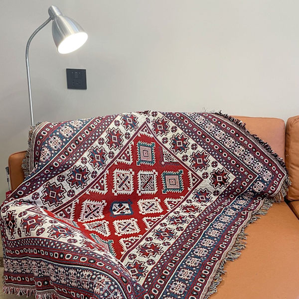 Vintage Sofföverdrag Handduk Bohemisk Stil Sofföverdrag Utomhus Vild Servett Bohemian C 90*210