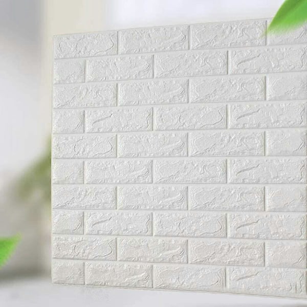 10 kpl 3D tiilikuvioinen seinätarra itseliimautuva vaahtomuovilevy vedenpitävä tapetti, 3D tiiliseinätarrat, itseliimautuva polyetyleenivaahto