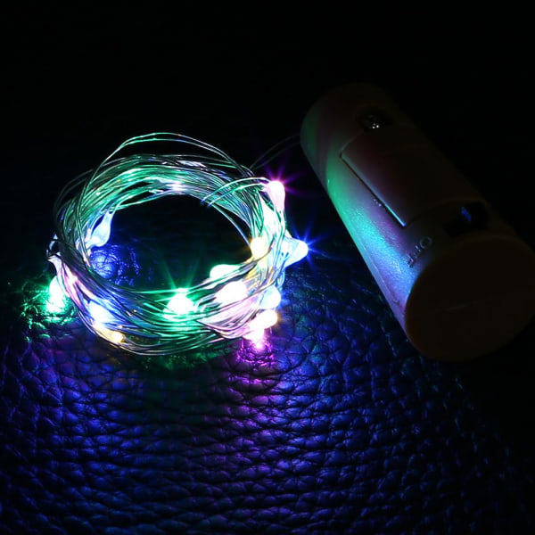 1M 10LED Koppartråd Slinga LED Fairy Lights Kork Vinflaska För Hemfest Bröllop Juldekor DIY Slinga LED Slingor & Dekorationsljus Multicolor 1M 10LEDs