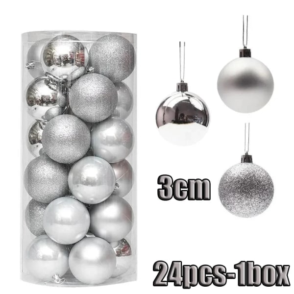 12 st Julgranskulor Ornament för Julgransdekoration Okrossbara Hängande Kulor Juldekoration Style01-20PCS