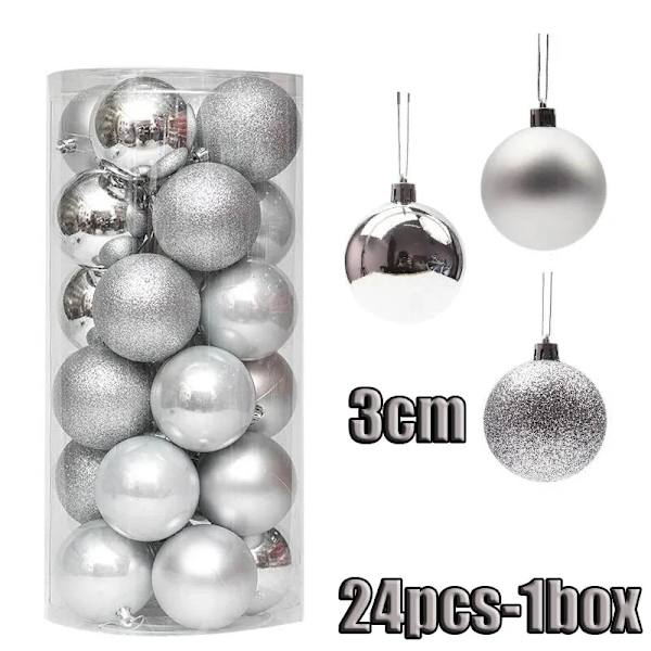 12 st Julgranskulor Ornament för Julgransdekoration Okrossbara Hängande Kulor Juldekoration Style02-4PCS