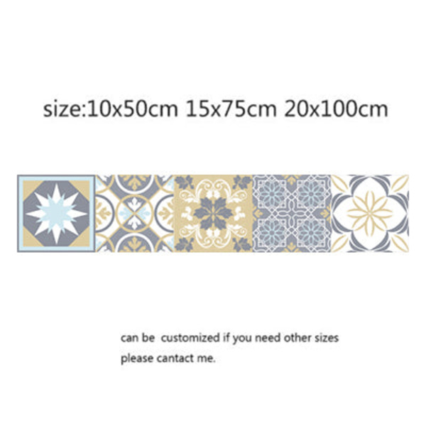 Mosaikfliseklistermærker i arabisk stil til stue, køkken, retro 3D vandtæt vægmaleri, badeværelsesindretning, DIY selvklæbende tapet 21 15x75cm