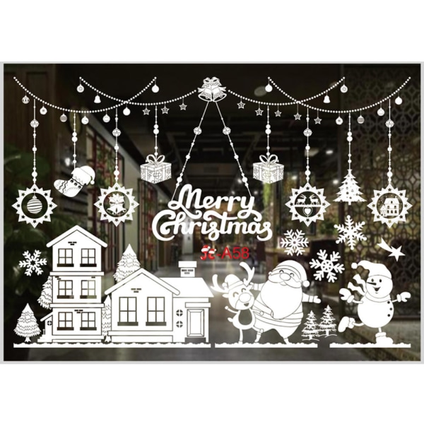 Jul Fönsterdekor Santa Claus Snowflake Stickers Vinter Väggdekor för barnrum Nyår Jul Fönsterdekorationer A22