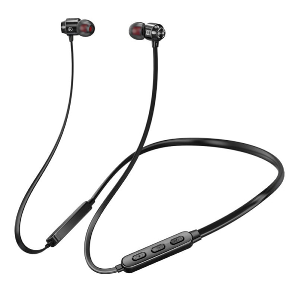 Uudet Bluetooth 5.0 -kuulokkeet langattomat nappikuulokkeet kaulalla roikkuvat urheiluun juoksuun halter-kuulokkeet Black