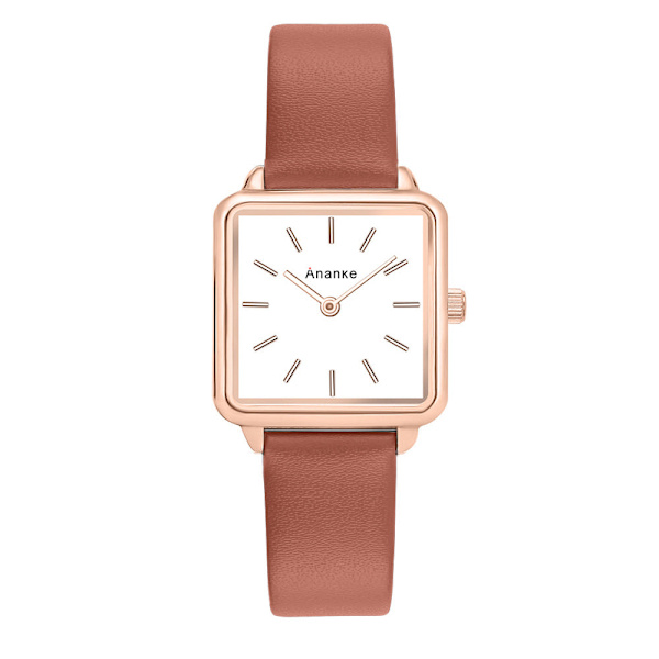 Damklocka Mode Casual Damklocka Japanskt Urverk Läderarmband Vattentät Kvarts Klocka An2505