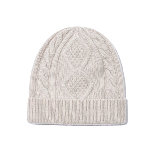 Herre Ren Ull Strikkelue Jacquard Herrehatt Høst og Vinter Varm Lue Ny Twist Lue Broderibehandling Caramel Adjustable (flexible for adults)