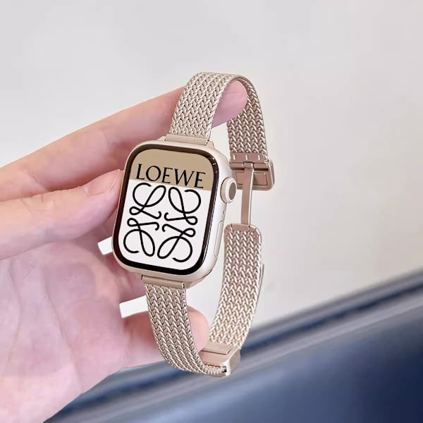 Klockarmband för Apple Watch iWatch för 38/40/41/10 generationen 42mm Retro Guld