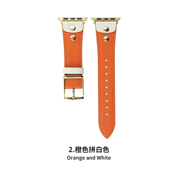 Klockarmband för Apple Watch iWatch 38/40/41 Orange och vit