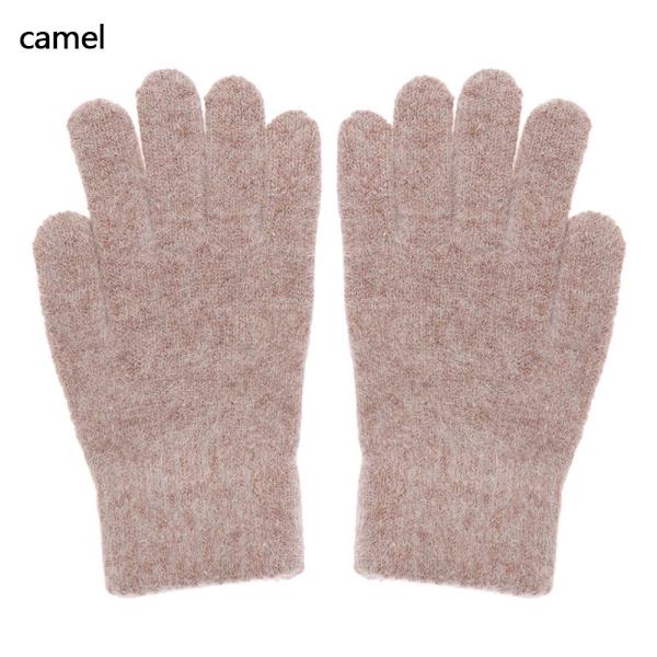 1 par Vinter Elastisk Uld Cashmere Cykelkørehandsker Fuld Finger Handsker Votter Kvinder Mænd Mode Udendørs Skihandsker camel One Size