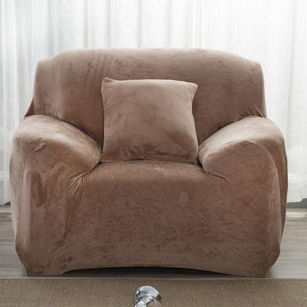 Tykt plysjstoff sofatrekk sett 1/2/3/4 seter elastisk sofatrekk sofatrekk for stue trekk stol sofahåndkle 1 stk Wine Red 2-seater 145-185cm