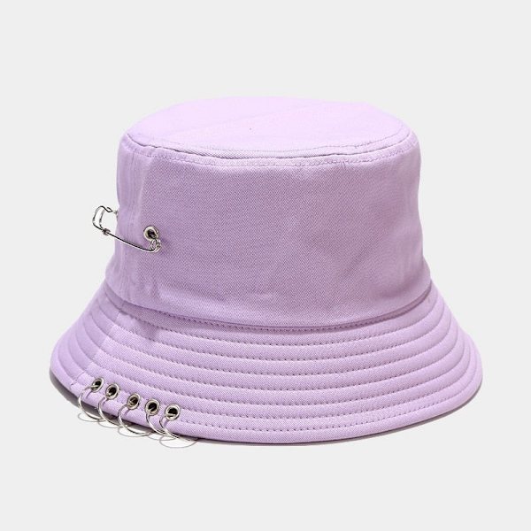 Dame bucket hat Ring Sød Dame Flad Mode Sort Bob Hat Hip Hop Fiskehat Sommer Panama Fisker Streetwear Ny Hat Light Purple One Size