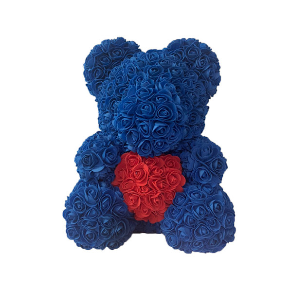 40cm Rosbjörn Hjärta Konstgjord Blomma Ros Nallebjörn För Kvinnor Alla Hjärtans Dag Bröllop Födelsedag Julklapp Deep blue red H 40CM
