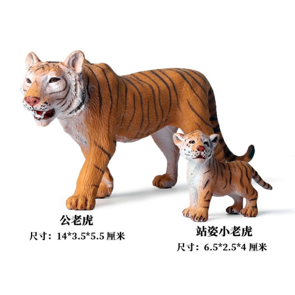 Vilde Dyremodel Legetøj Dekoration Solid Tiger Løve Flodhest Næsehorn Elefant Panda Ko Sæt Børnelegetøj Mother kangaroo little kangaroo