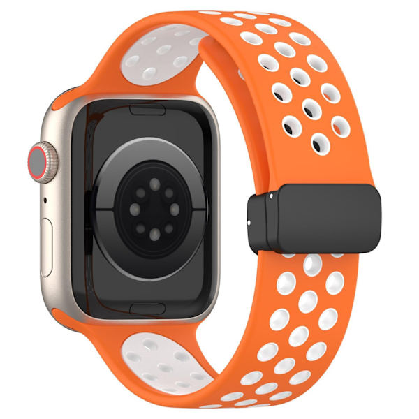 Kellon ranneke Apple Watch iWatch 38/40/41/42MM S10 yleismallinen oranssi ja valkoinen