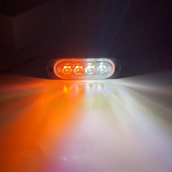 4LED Bil Strob Varningsljus Grill Blinkande Haveriljus Nödljus för 12v Lastbil Släpvagn Polis Fyr Lampa Signal BAKLYKTA red blue 1 piece