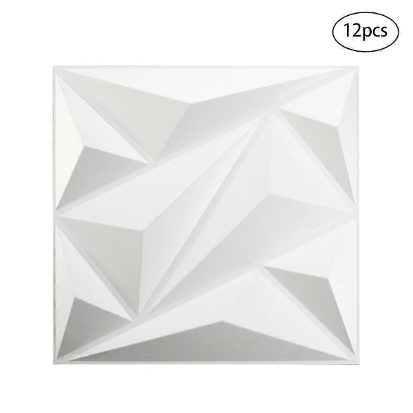 12 STK 3D 32mm Høj Bump Præget PVC Tredimensionel Plade Vandtæt Baggrund Vægpanel Hvid Baggrund Vægdekoration Plade