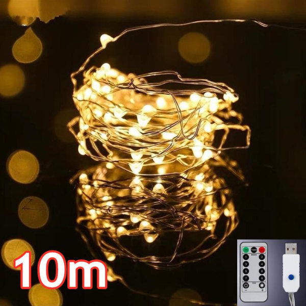 LED Fjernbetjent Guirlande Lysstrip til Multifunktionel Skinnende Udendørs Dekorationslys White LED-5m