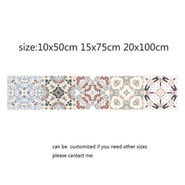 Mosaikfliseklistermærker i arabisk stil til stue, køkken, retro 3D vandtæt vægmaleri, badeværelsesindretning, DIY selvklæbende tapet 3 10x50cm