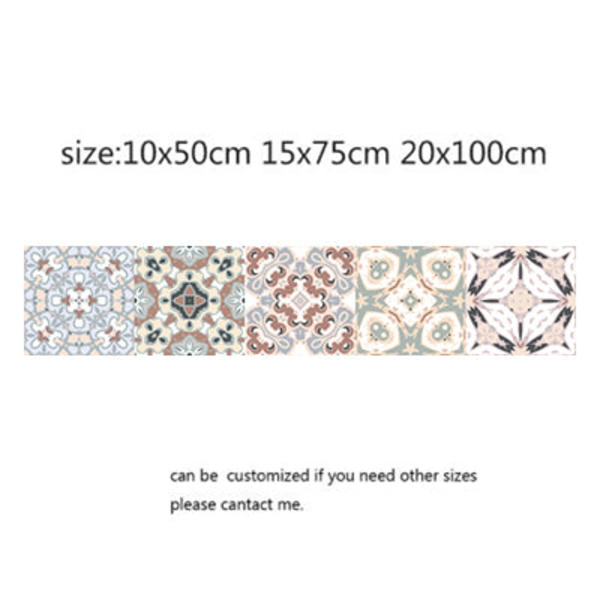 Mosaikkfliser i arabisk stil, klistremerker for stue, kjøkken, retro 3D vanntett veggmaleri, dekal, baderomsdekor, DIY selvklebende tapet 3 20x100cm
