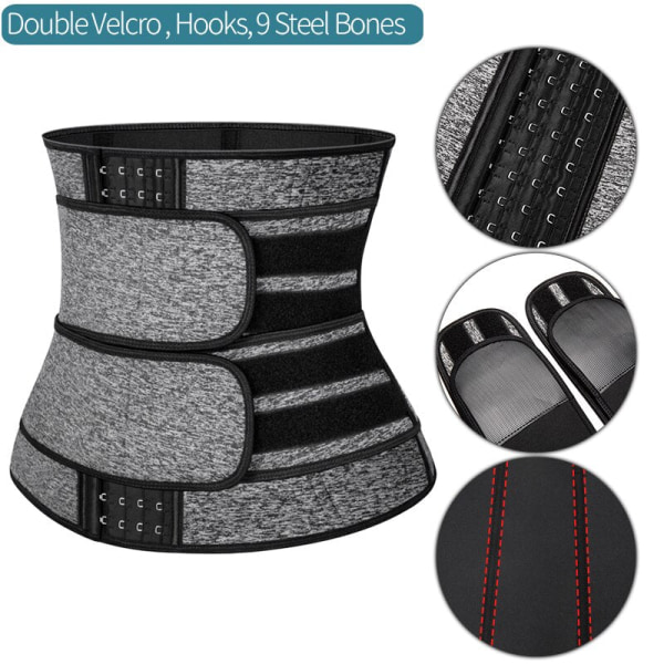 Shapewear Waist Trainer Slimmande Slida Reducerande gördlar Viktminskning Magformare Modellering Bälte Kvinna Kroppsformare Korsett 9 Bones Grey 5 M