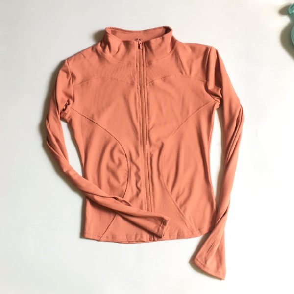 Yoga Tröja Gym Top Träningskläder Löparkläder Träningskläder Dam orange S