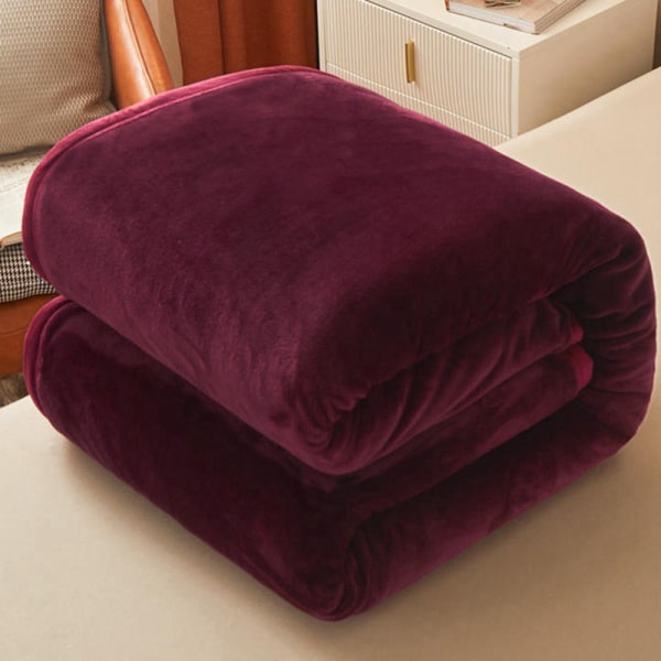 Macaron Ensfarvet Mælke Velvet Tæppe Sengetæppe Koral Velvet Tæppe Vinter Flannel Tæppe Betræk Tæppe Lotus root starch 100 * 120cm [weight 8 Liang]]