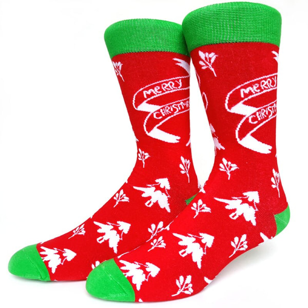 59 Stil Herr Julstrumpor Rolig Xmas Jultomten Träd Snöflinga Älg Snow Bomullsrör Crew Happy Sock Herr Nyår Sokken 34 EU 38-45