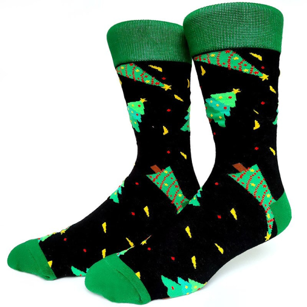 59 Stil Herr Julstrumpor Rolig Xmas Jultomten Träd Snöflinga Älg Snow Bomullsrör Crew Happy Sock Herr Nyår Sokken 51 EU 38-45