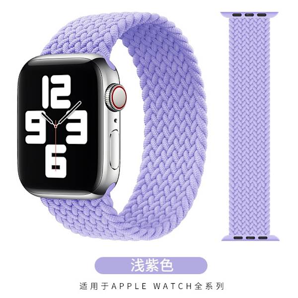 Kellon ranneke Apple Watch iWatch 38/40/41mm XS 128mm Vaalean violetti