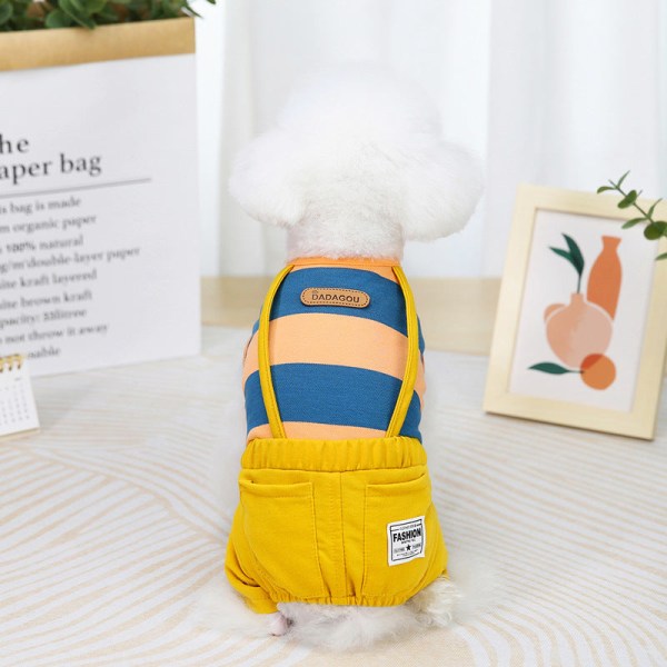 Stribede overalls kæledyrstøj stripe-Orange XXL