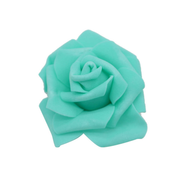 20 st 6 cm Stora PE Skumrosor Konstgjorda Blomhuvuden För Bröllopsfest Dekoration DIY Kransar Hem Dekorativa Hantverksmaterial F10 teal 50pcs