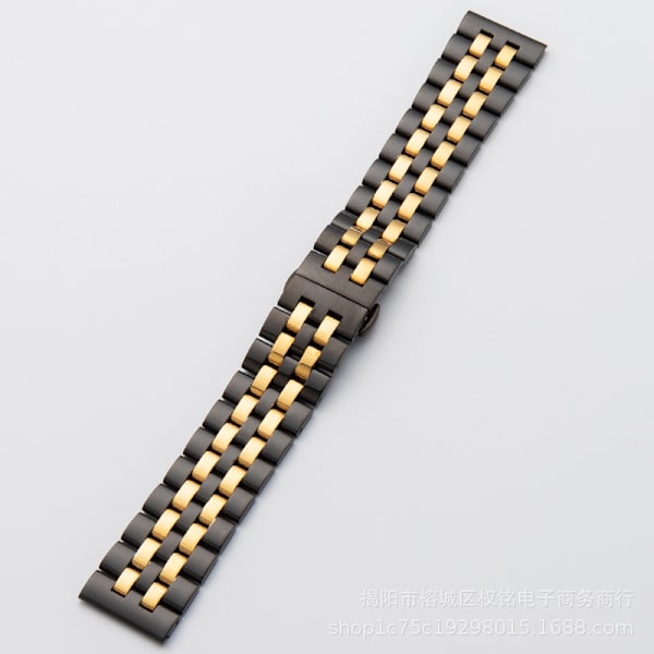Klockarmband för Apple Watch iWatch 38/40/41mm gränssnitt smart femradigt MD- högkvalitativ plats svart och guld