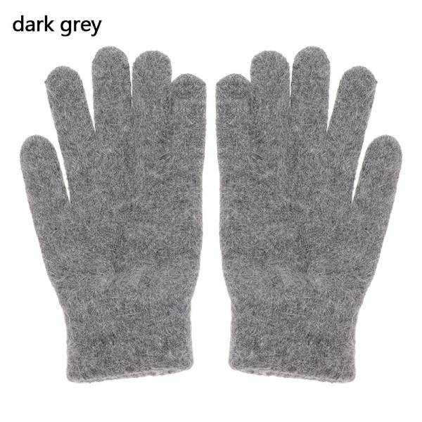 2023 Elastiska Fullfingerhandskar Varma Tjocka Cykelkörningsmode Dam Herr Vinter Varma Stickade Yllehandskar Utomhus Red One Size