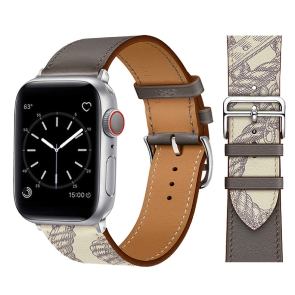 Läderarmband för Apple Watch Band 44mm 45mm 42mm 41mm 40mm 38mm Single tour armband iWatch series 3 4 5 6 SE 7 band 13 stucco marl For 42mm 44mm 45mm