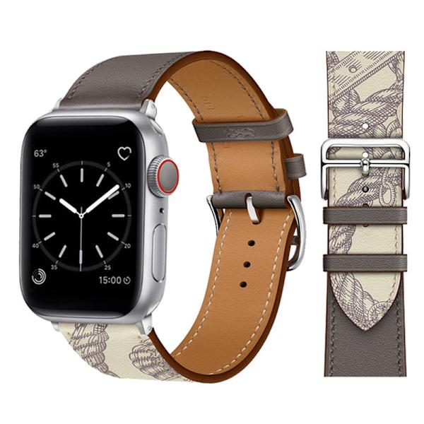 Läderarmband för Apple Watch band 44mm 45mm 42mm 41mm 40mm 38mm Single Tour klockarmband armband iWatch serie 3 4 5 6 SE 7 band 13 stucco marl For 38mm 40mm 41mm