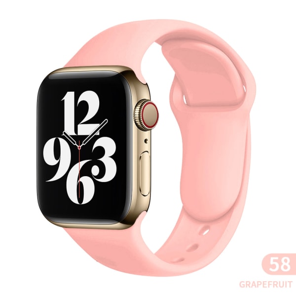 Sport silikonrem för Apple Watch 6 Series SE 754321 41MM 45 44MM 40MM watch för iWatch 42MM 38MM armband Grapefruit 42mm 44mm 45mm ML