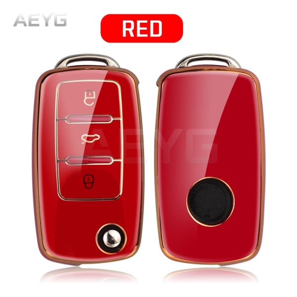 Fashion TPU Bilnyckelfodral Fullt Skydd För Bora Polo Tiguan Jetta Passat B5 B6 B7 Golf Beetle för Skoda Octavia Gray only case