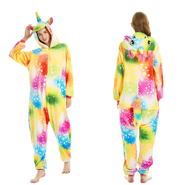 Vinter Dam Herr Unisex Vuxen Söt Tecknad Apa Onesies Djur Pyjamas Stitch unicornio Enhörning Flanell Sovkläder Brown Monkey M (Height 158-168CM)