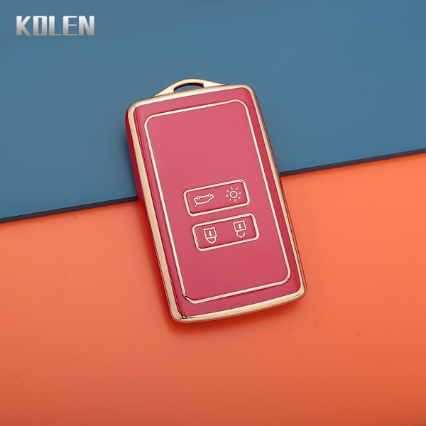 TPU Bil Fjernbetjenings Nøgle Etui Cover Skal Til Renault Koleos Kadjar Megane Clio Captur Talisman Espace Kangoo Sandero Fob Tilbehør Red
