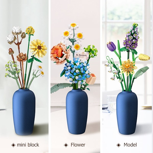 Kreativa Roliga Kaktus Byggklossar Gör-det-själv Simulering Suckulent Krukväxt Grön Växt Blomma 3D Modell Mini Tegel Barnleksak Present 1670 No box