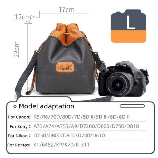 Kameraväska Digital väska Vattentät Stötsäker ventilerande kameraryggsäck för Nikon Canon Sony liten videoväska Ryggsäck Large grey 1
