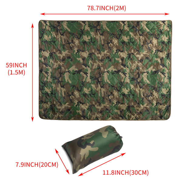 Camouflage-retkiviltti, kannettavat retkeilytarvikkeet, piknik-lämpöpeitto, ultrakevyt matka-alusta, makuualusta, retkeilymatto CP