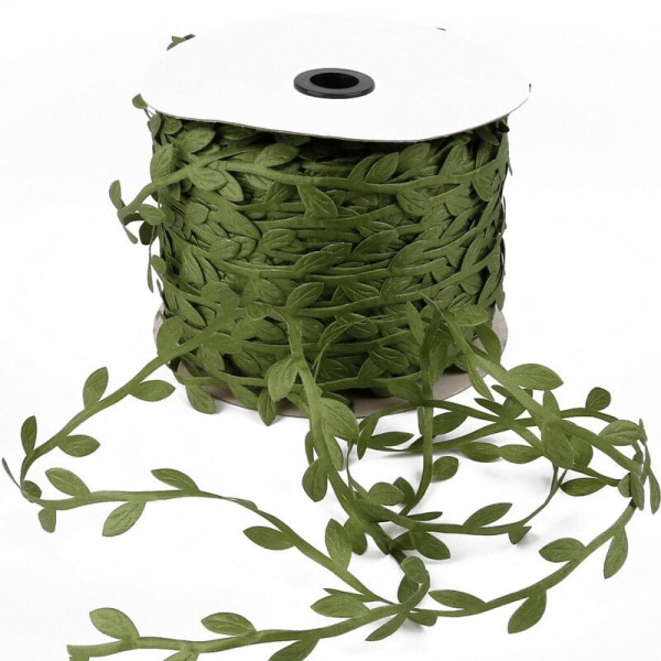 10 meter silke bladformede kunstige blomster grønne blade til bryllupsdekoration DIY krans scrapbooking håndværk falsk blomst Dark Green