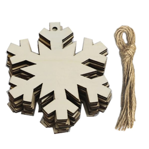 10 st DIY Trä Julgransprydnader Obehandlade Trä Julgran Hängande Dekorationer för DIY Hantverk Jul Hemfest Dekor JM01561