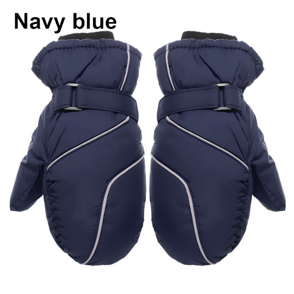 1 par Nya Mode Barn Vinter Snö Varma Handskar Pojkar Flickor Skidhandskar Vindtäta Vattentäta Tjocka Vantar Håller Fingrarna Varma 2-5 years-B 17cm One Size