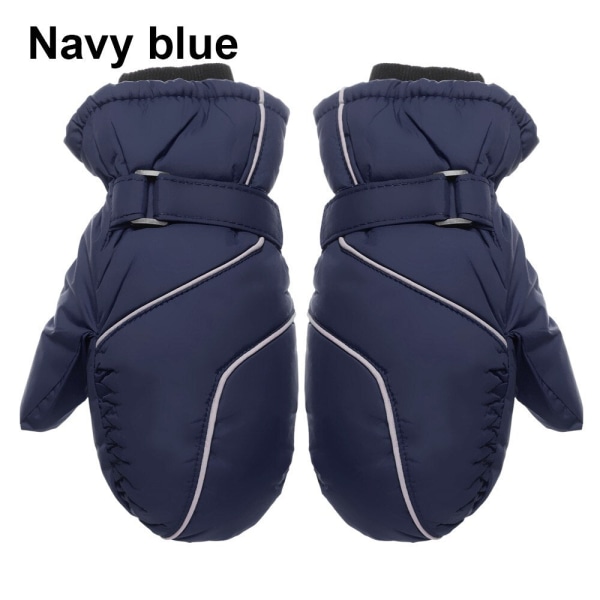 1 Par Nye Mote Barn Vinter Snø Varme Hansker Gutter Jenter Ski Vindtett Vanntett Tykke Votter Holder Fingrene Varme A-black  5-9years One Size