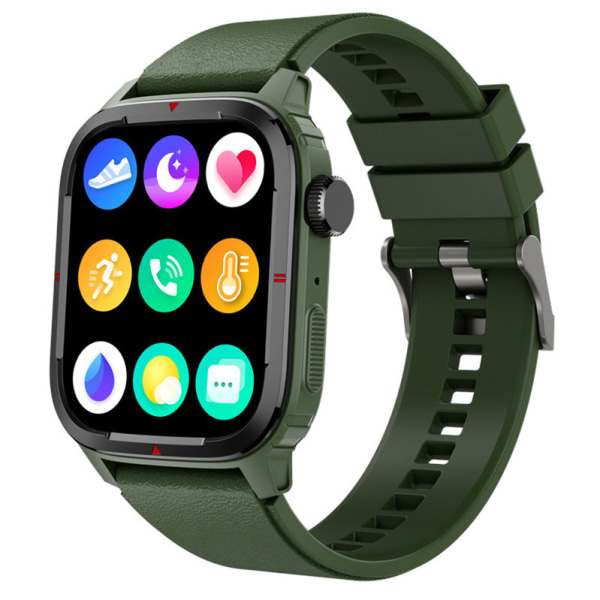 Ny 1,7-tums Smart Watch Puls Kroppstemperatur Stegräknare Utomhus Bluetooth Calling Armband Q25 Green