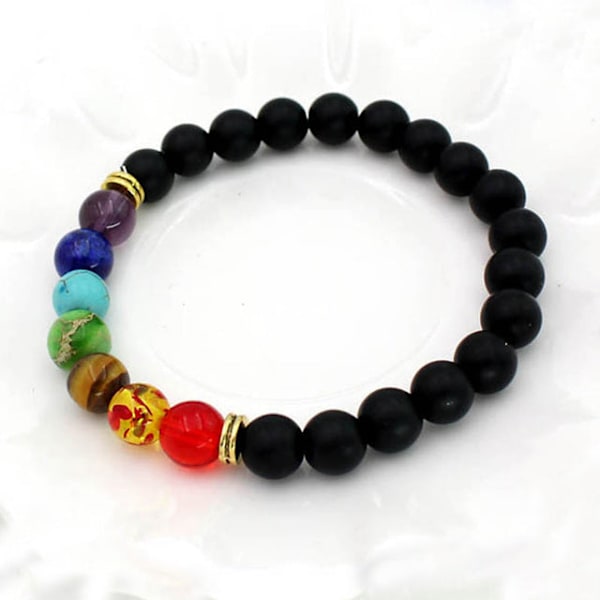 7 Chakra Healing Pärlarmband Naturlig Lavasten Tigeröga Pärlor Armband 8MM För Kvinnor Män Mode Yoga Smycken 10