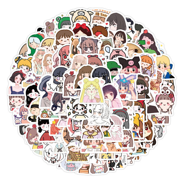 100 st Söta Koreanska Björnflicka Ins Tecknade Figurer Journal Stickers Återanvändbara Pappersvaror Bagage Antecknings Stickers 100 orange Bears